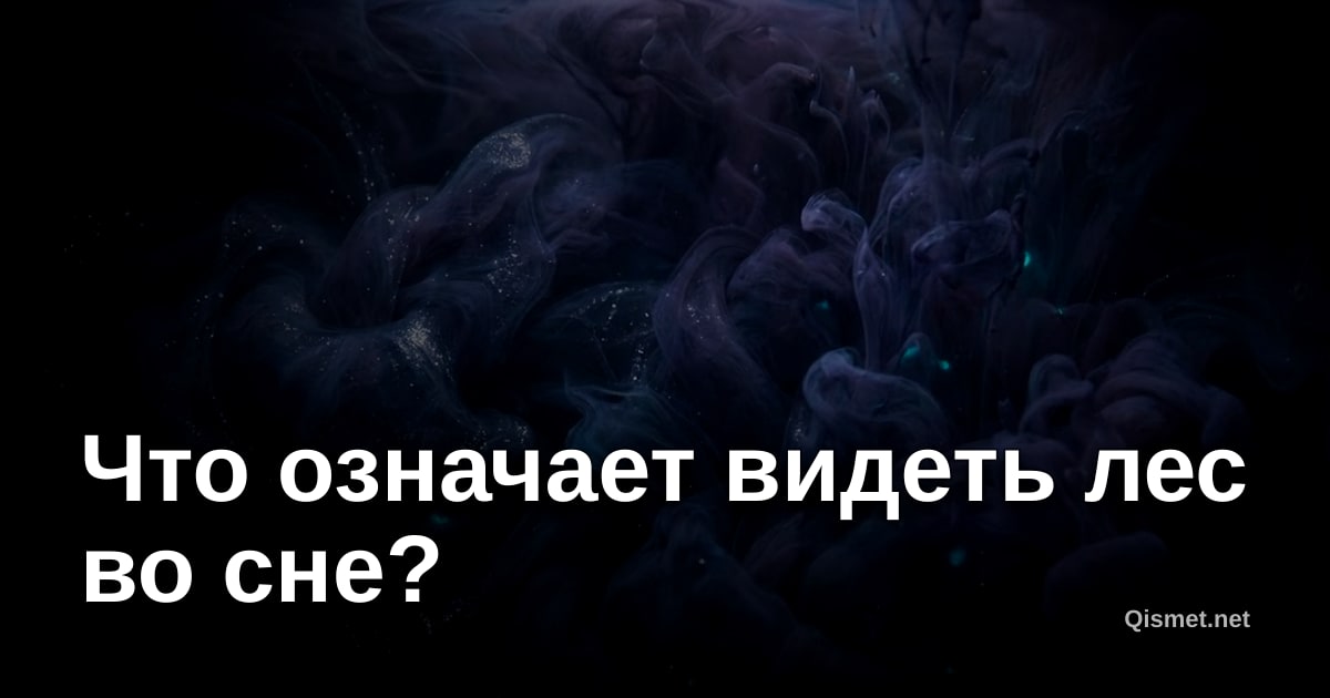 Что означает видеть лес во сне?