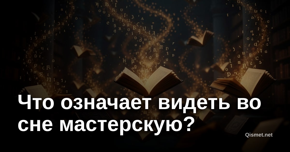 Что означает видеть во сне мастерскую?